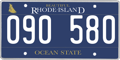 RI license plate 090580