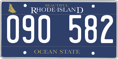 RI license plate 090582