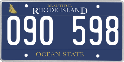 RI license plate 090598