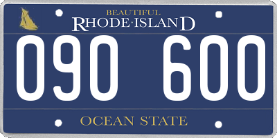 RI license plate 090600