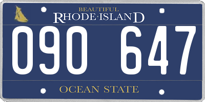RI license plate 090647