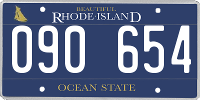 RI license plate 090654