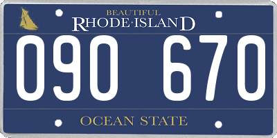 RI license plate 090670