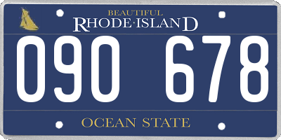 RI license plate 090678