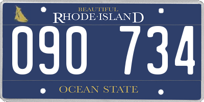 RI license plate 090734