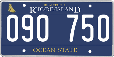 RI license plate 090750