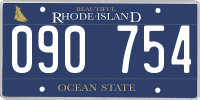 RI license plate 090754