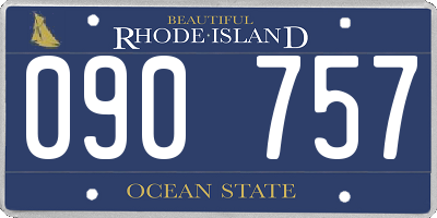 RI license plate 090757