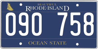 RI license plate 090758