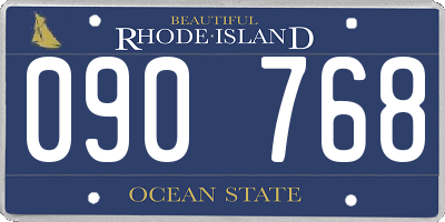 RI license plate 090768