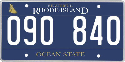RI license plate 090840