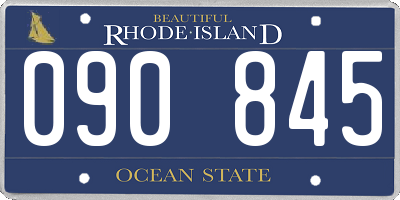 RI license plate 090845