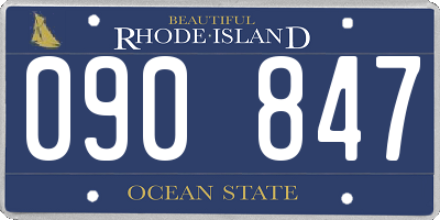RI license plate 090847