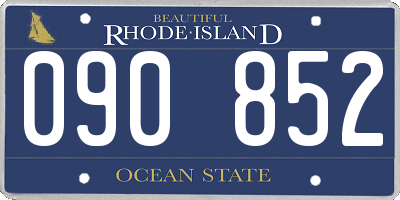 RI license plate 090852