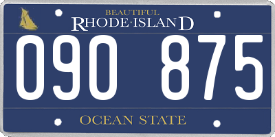 RI license plate 090875