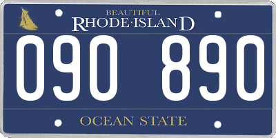 RI license plate 090890