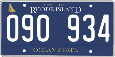 RI license plate 090934