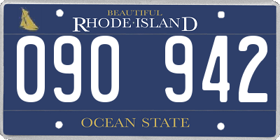 RI license plate 090942