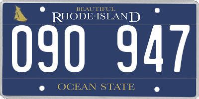 RI license plate 090947
