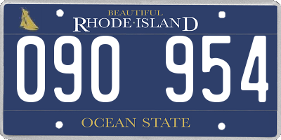 RI license plate 090954