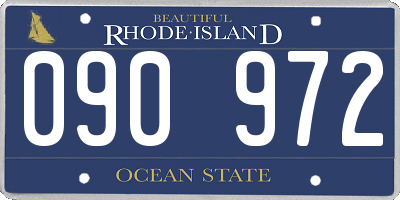 RI license plate 090972