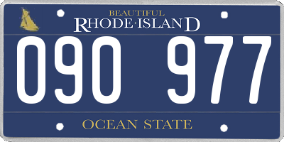 RI license plate 090977