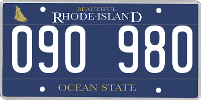 RI license plate 090980
