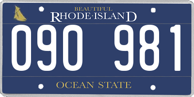 RI license plate 090981