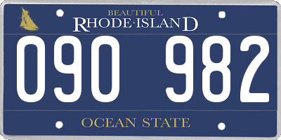 RI license plate 090982