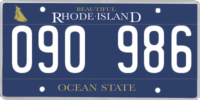 RI license plate 090986