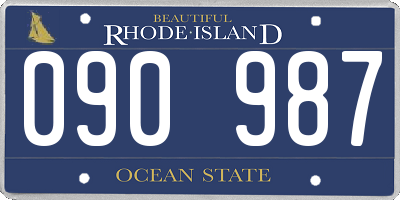 RI license plate 090987