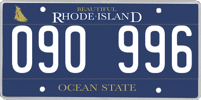 RI license plate 090996