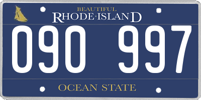 RI license plate 090997