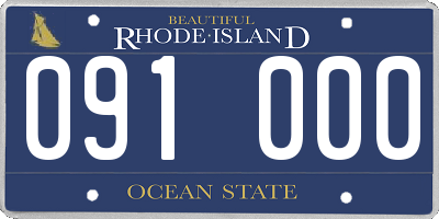 RI license plate 091000