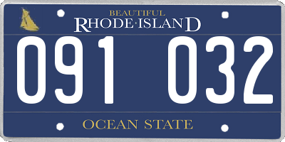 RI license plate 091032