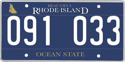 RI license plate 091033