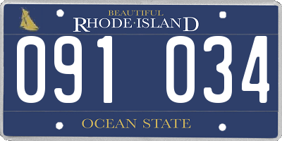 RI license plate 091034