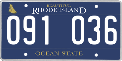 RI license plate 091036