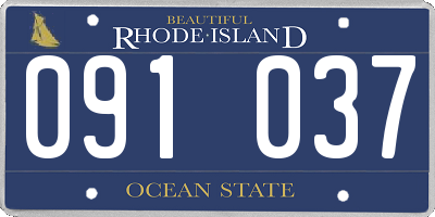 RI license plate 091037