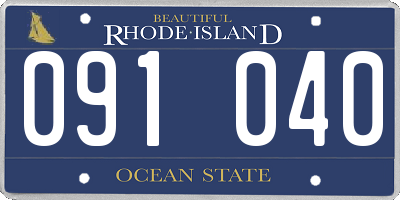 RI license plate 091040