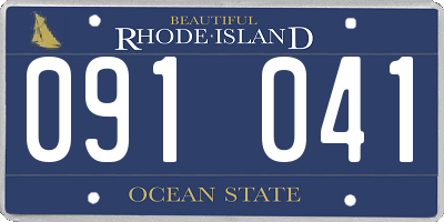 RI license plate 091041