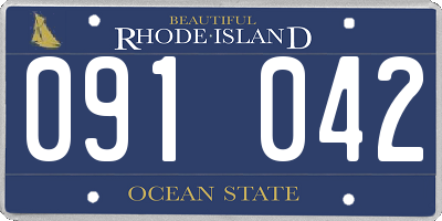 RI license plate 091042