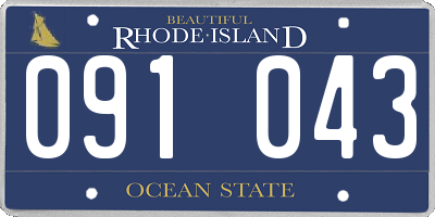 RI license plate 091043