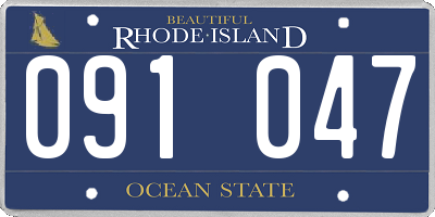 RI license plate 091047