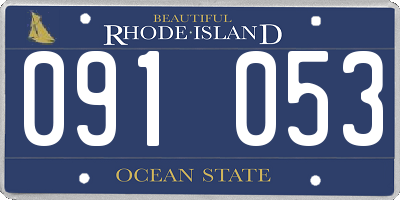 RI license plate 091053