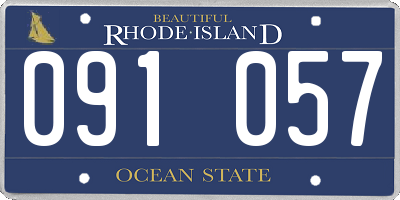 RI license plate 091057