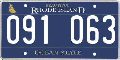 RI license plate 091063