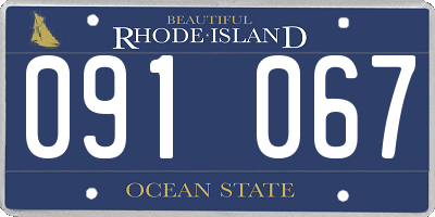 RI license plate 091067