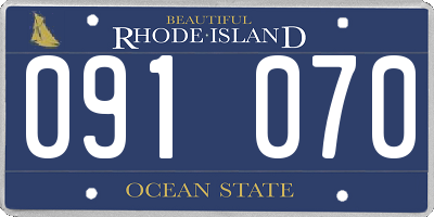 RI license plate 091070