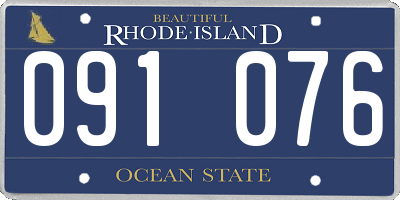 RI license plate 091076